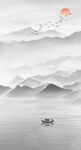 水墨山水玄关画