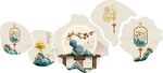 雕刻新中式五福临门装饰画