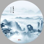 圆形山水画 