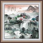 山水情背景墙