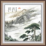 迎客松山水画