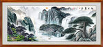 迎客松山水画背景