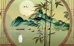 新中式背景墙  