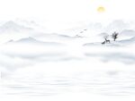新中式水墨山水背景墙