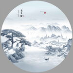 圆形山水画
