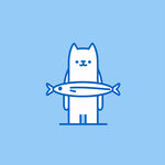 猫咪抱鱼标志
