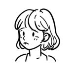 简约黑白手绘女生头像