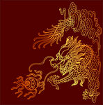 矢量烫金色云龙纹