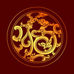 矢量烫金色拐子龙纹
