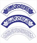 矢量古代青花瓷龙纹