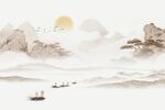 新中式屏风山水画