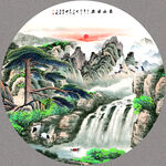 圆形山水画