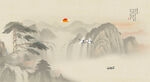 新中式山水背景墙