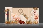 香槟色婚礼迎宾区合影效果图