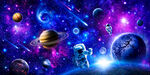 太空宇航员宇宙星球银河星空背景