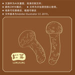 松茸手绘 山珍蘑菇