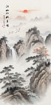 迎客松国画