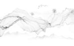 新中式抽象水墨线条烟雾山水画