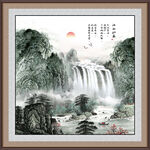 方形山水画