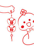 蛇年挂件蛇宝宝头像卡通插画