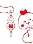 蛇年挂件卡通插画福