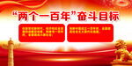 两个一百年奋斗目标党建展板
