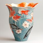 陶瓷金鱼花瓶