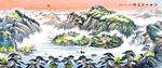 聚宝盆国画山水