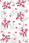 手绘梅花印花
