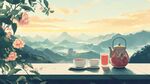 茶山插画