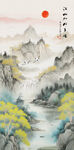 山水情水墨风景画挂画装饰画