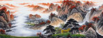 流水生财山水画