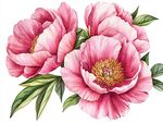 手绘芍药花