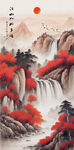 竖幅山水画