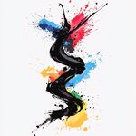 彩色创意墨舞素材