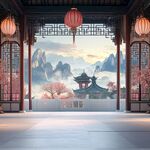 亭台楼阁背景