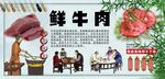 鲜牛肉背景墙