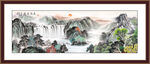 国画江山如画 大厅山水画 