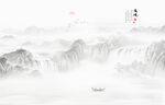 国画水墨山水画