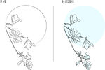 玉兰花 矢量图