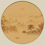 圆形古画小品