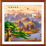 迎客松山水画
