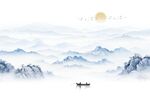 新中式屏风山水画