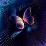 梦幻渐变蝴蝶与动感线条