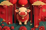 牛年新春喜庆装饰插画