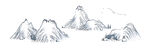 水墨线条山水画