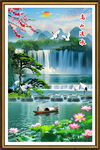 竖幅山水画
