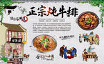炖牛排背景墙