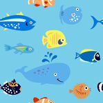 海洋缤纷鱼类插画