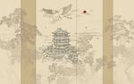 古风楼阁山水意境图